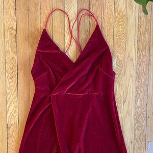Red Wine Velvet Dress